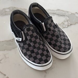 Vans Kids Black and Gray Checkered Sneakers